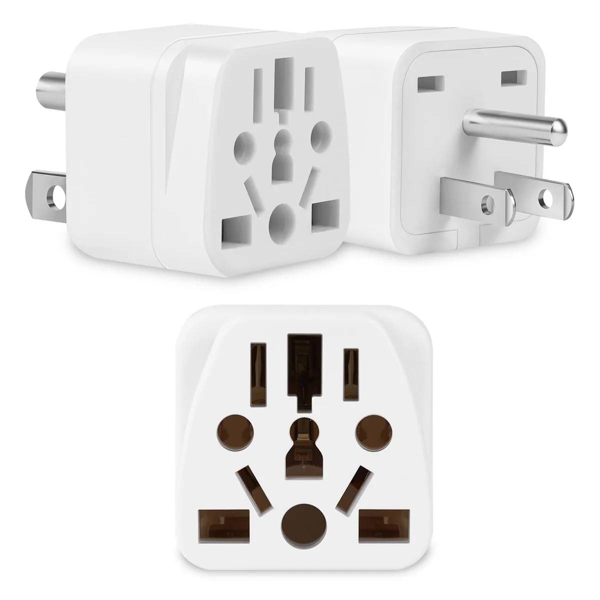 MIKWOAB WY-5 Modular Adapter 3 Pack White 2.0x1.4x1.4 in 10A 125V 250V — product photo