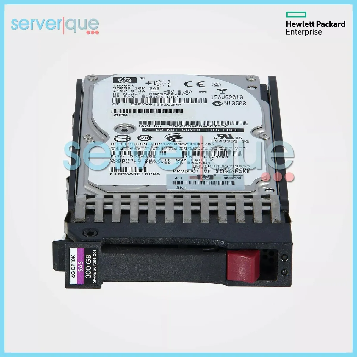 HPE HPE 581286-B21 600GB 2.5" SAS 6G 10K internal hard drive — product photo
