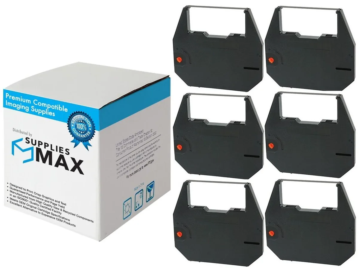 SuppliesMax SuppliesMax OLI7893359 Black Correctable Ribbon 6 Pack — product photo