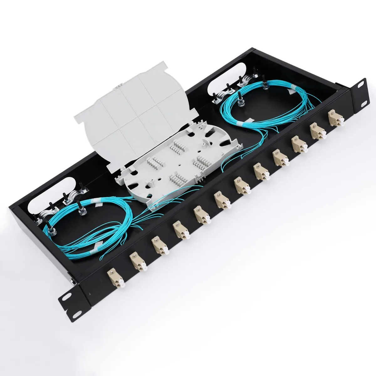 WUQ WUQ LC-OM3 12 Duplex 24 Port Fiber Enclosure 1 RU 19" Rack Mount Kit — product photo