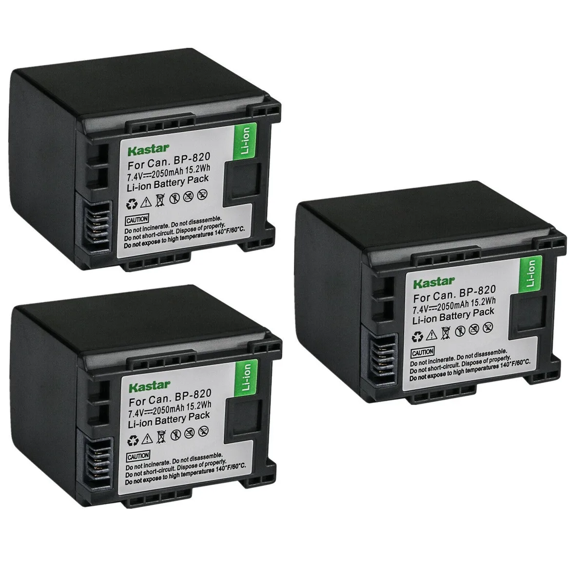Kastar Kastar BP-820 3-Pack Camera Battery 2050mAh 7.4V 15.2Wh — product photo