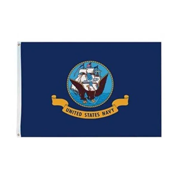Rectangular US Navy flag, 200 denier nylon, header and grommets