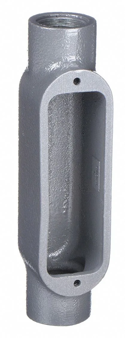 Gray iron conduit outlet body, C style, powder-coated finish