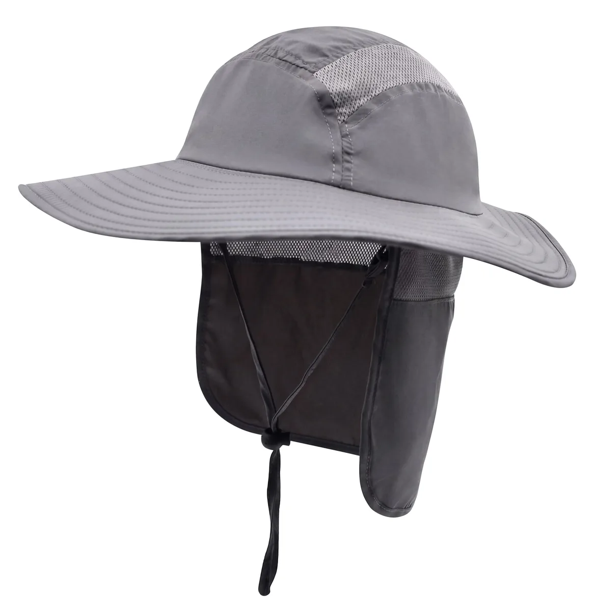  Home Prefer HP0270-DG UPF 50+ Wide Brim Hat with Neck Flap Dark Gray — product photo