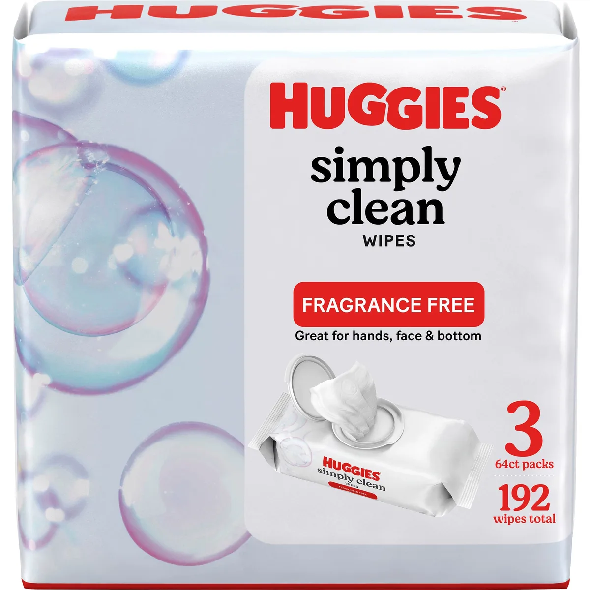 Kimberly Clark Kimberly Clark 54483 Unscented Simply Clean Wipes 3 Pack cleaning — product photo