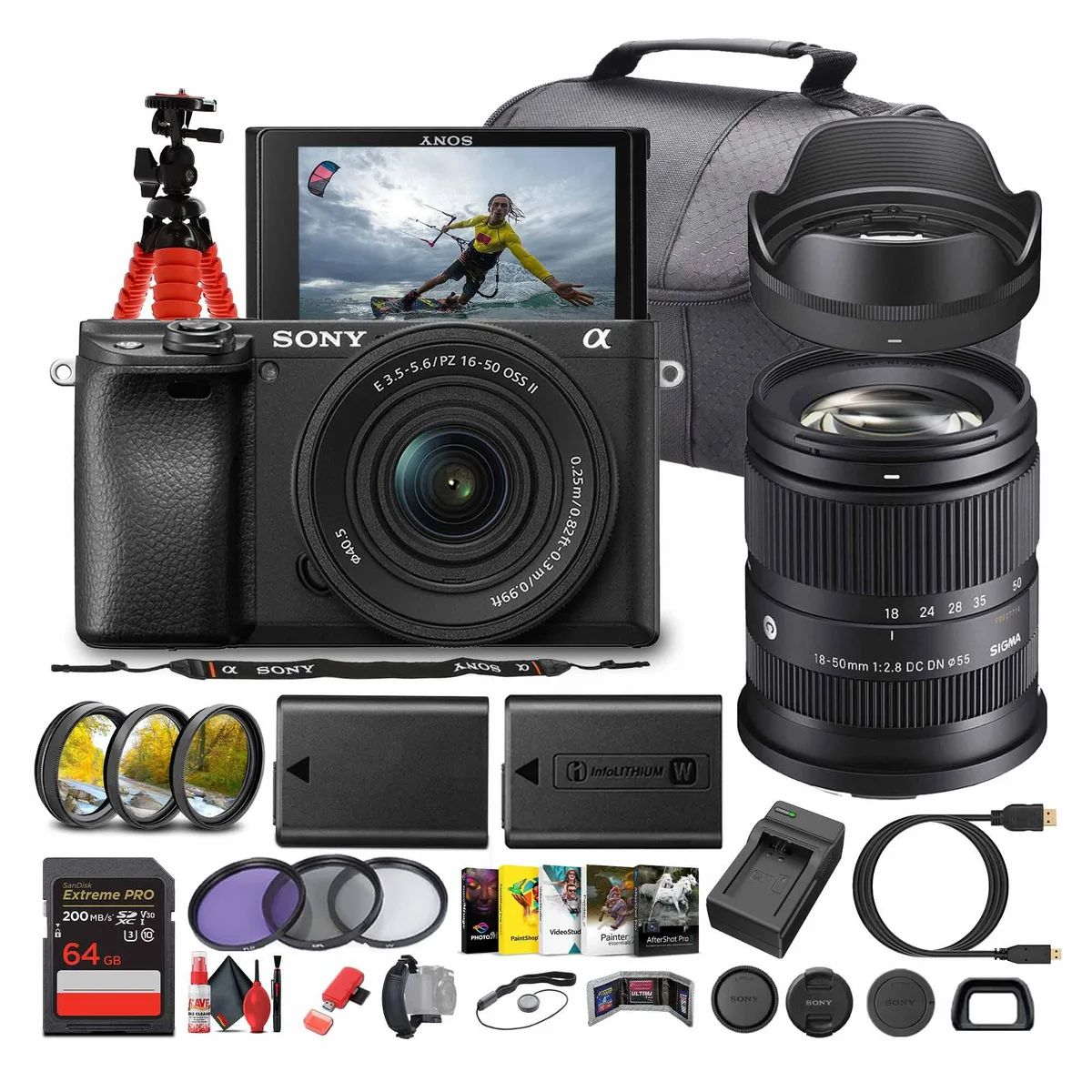 Sony Sony a6100 Mirrorless Camera Kit 16-50mm + Sigma 18-50mm f/2.8 Bundle — product photo