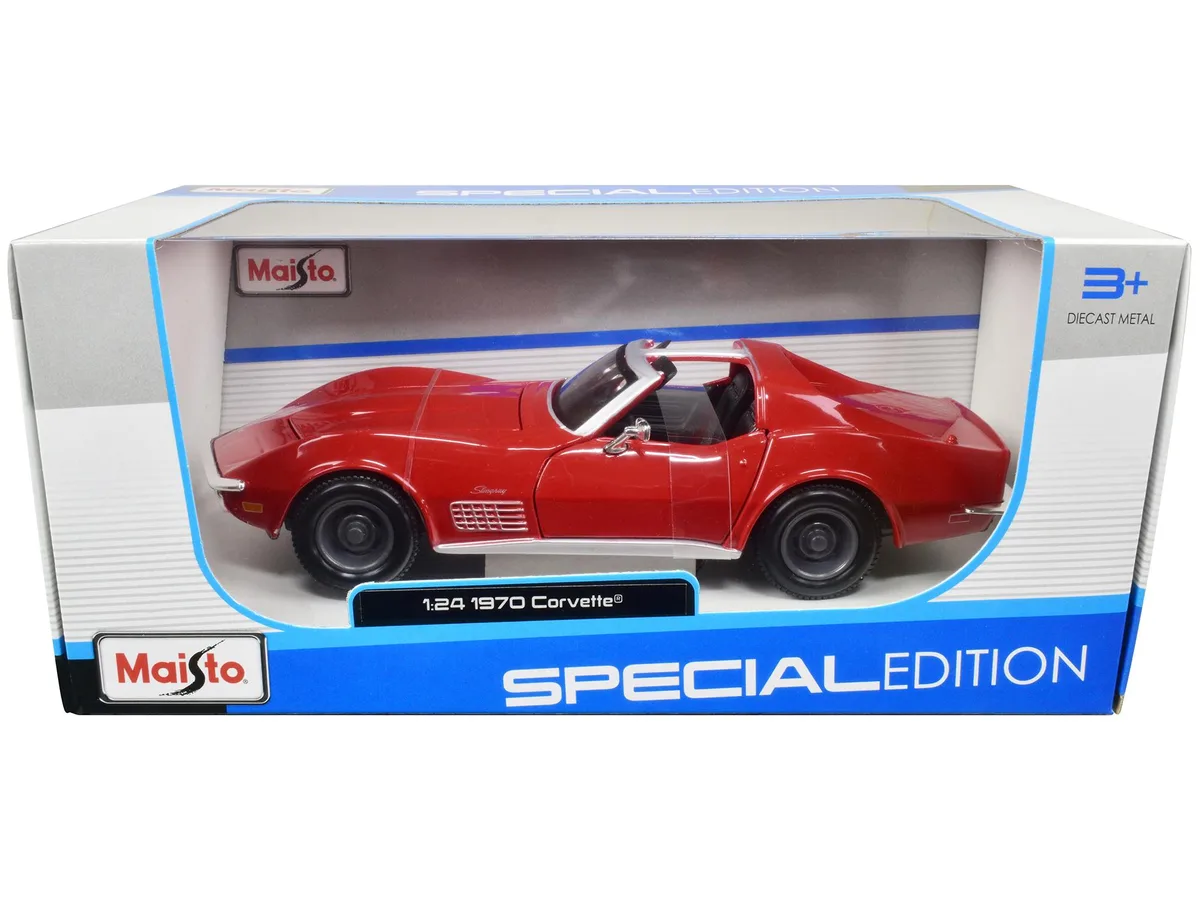 Maisto Maisto 1970 Chevrolet Corvette Convertible Red 1/24 Diecast hobby collectible — product photo