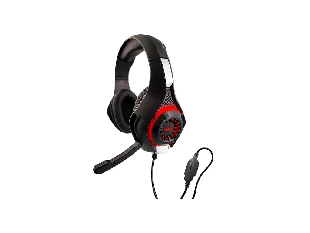  Nyko Core 80801 Gaming Headset — 40 mm, 16 Ω, 3.5 mm, Red LED, Retractable Mic — product photo
