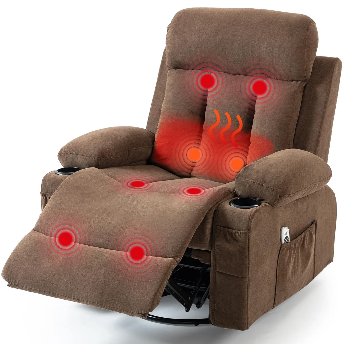 VANBOW VANBOW Rocker Recliner Chair with Vibration Massage and Heat, Brown — product photo