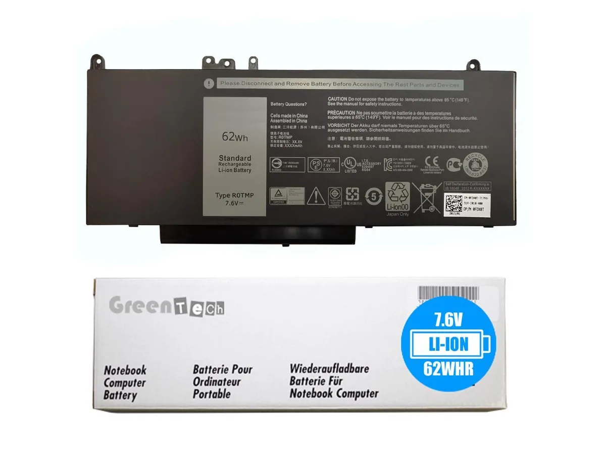 NShi NShi R0TMP laptop battery 7.6V 62Whr 4-cell Dell Latitude E5450 E5550 — product photo