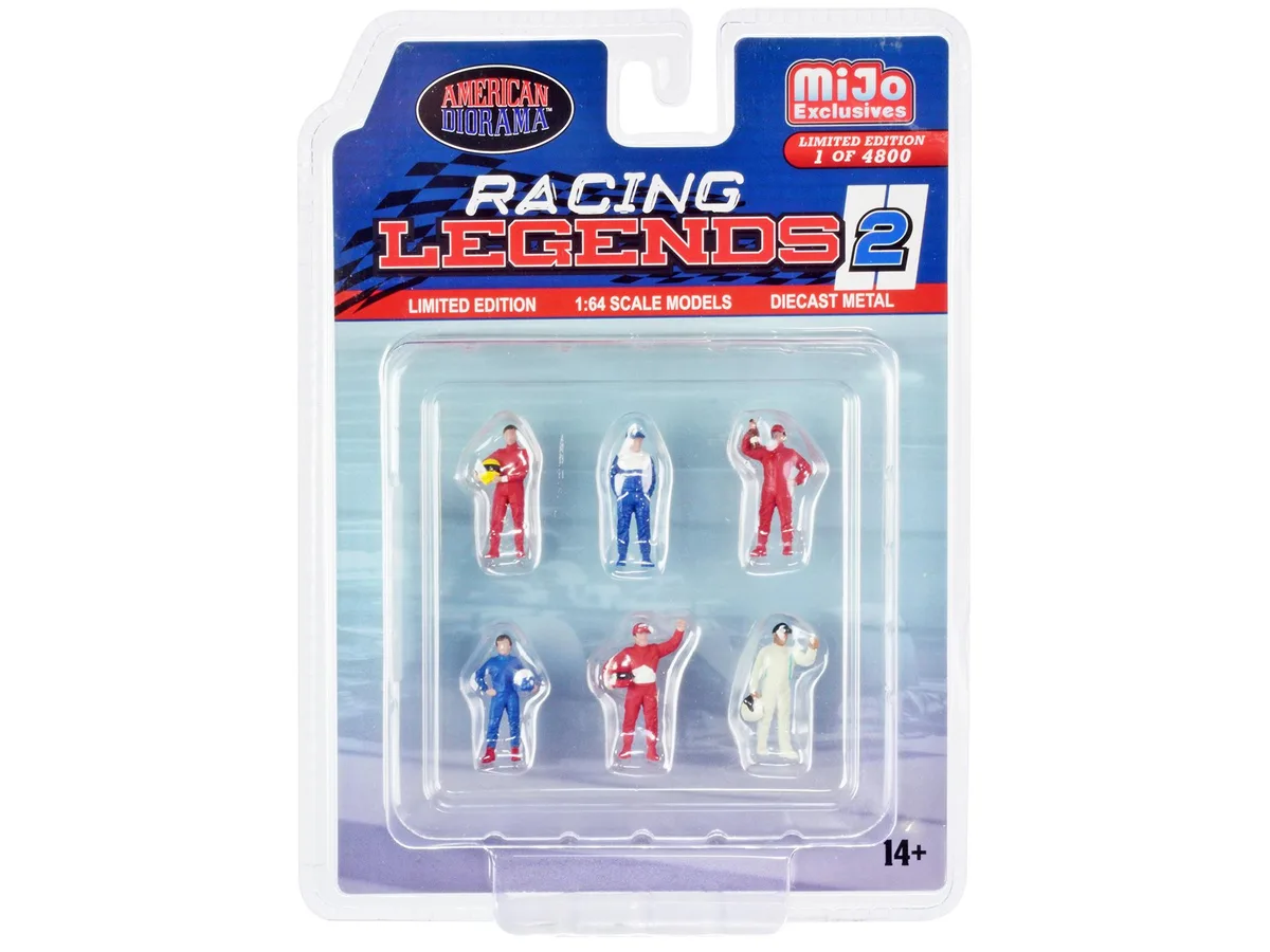 American Diorama American Diorama Racing Legends 2 6 Driver Figures 1/64 Scale Limited Edition 4800 pcs hobby collectible — product photo