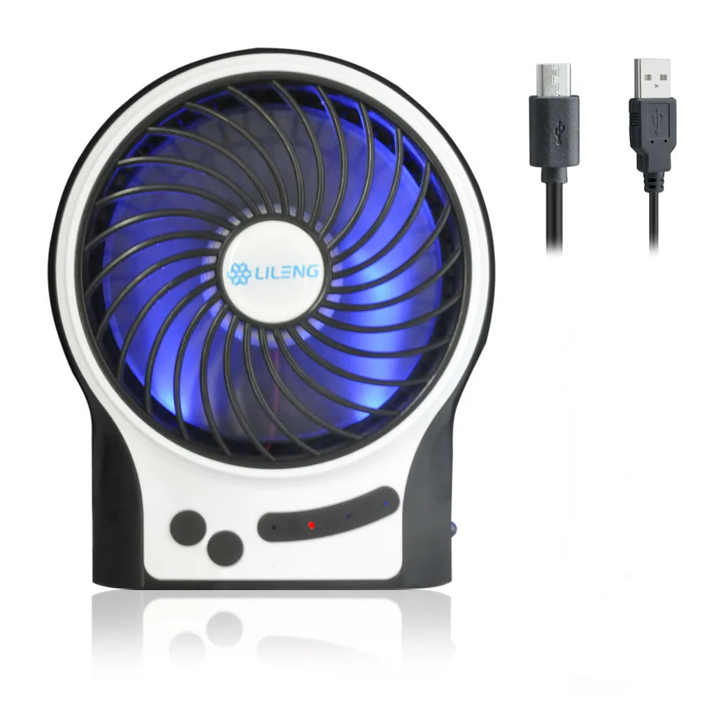 iKKEGOL iKKEGOL Mini Portable Wireless USB Rechargeable Desk Fan 3 Speed Black — product photo