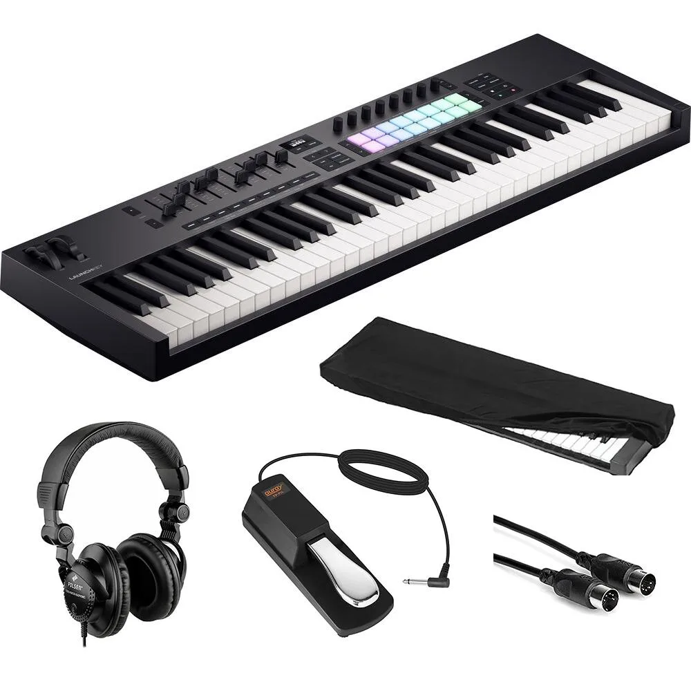 Novation Novation Launchkey 61 MK4 MIDI Keyboard Bundle with Headphones, Pedal, Dust Cover, Cable — product photo