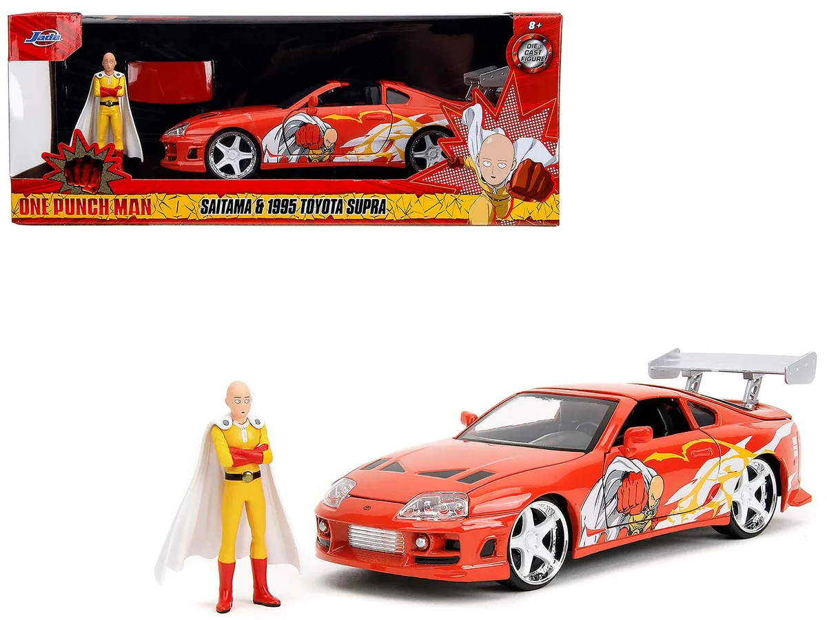 Jada Jada 1995 Toyota Supra Red 1/24 Diecast with Saitama Figure — product photo