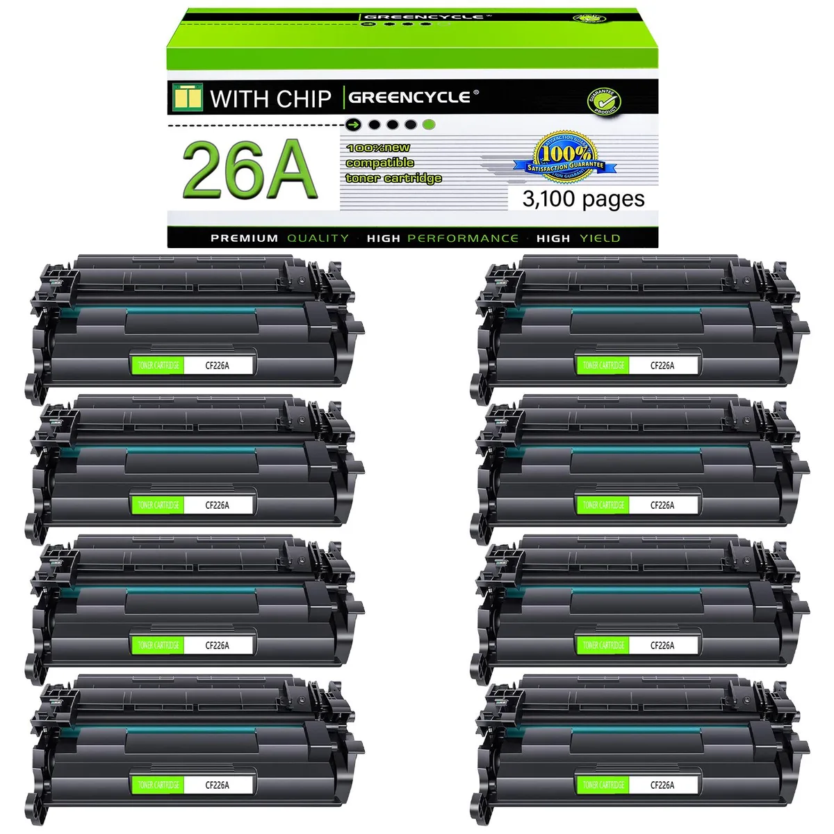 GREENCYCLE GREENCYCLE CF226A toner cartridge 8-pack black 3100 pages — product photo