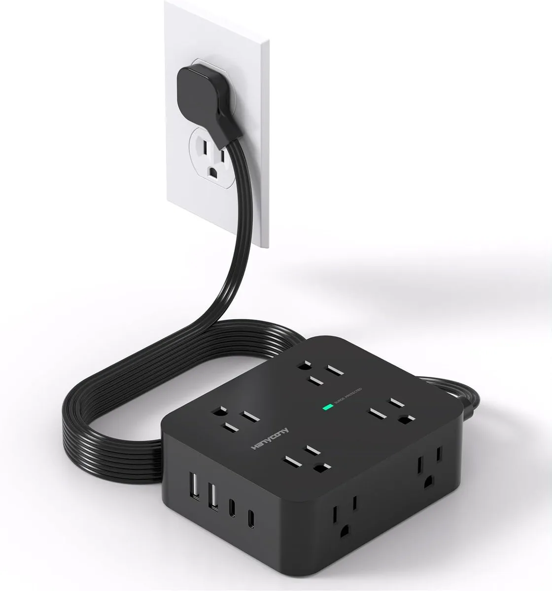 BFKK BFKK power adapter 8 AC 4 USB 1080J 5 ft — product photo