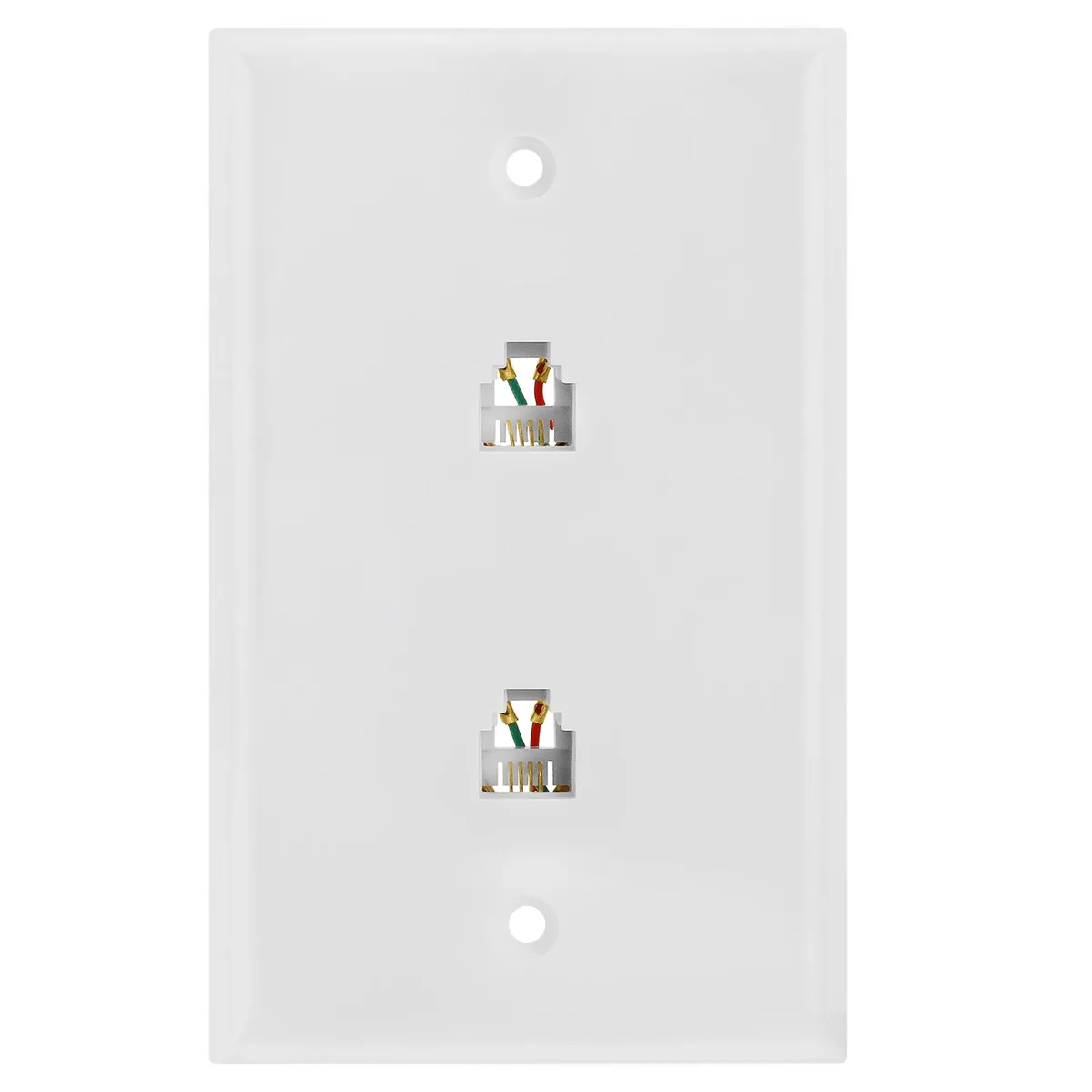 CMPLE CMPLE Double RJ11 Wall Plate 6P4C 2 Port White — product photo