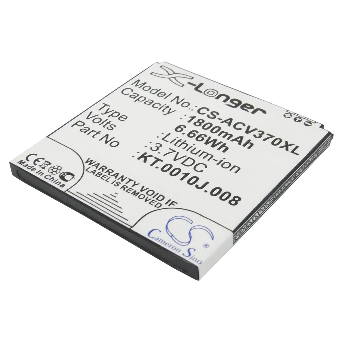 Cameron &amp; Co Cameron &amp; Co DS-CS-ACV370XL cell phone battery 1.8 Ah 3.7 V 1800 mAh 6.66 Wh black — product photo