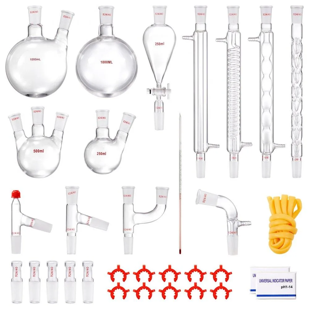 VEVOR VEVOR 32 pc 3.3 Borosilicate Distillation Kit 24/40 Joint 1000ml — product photo