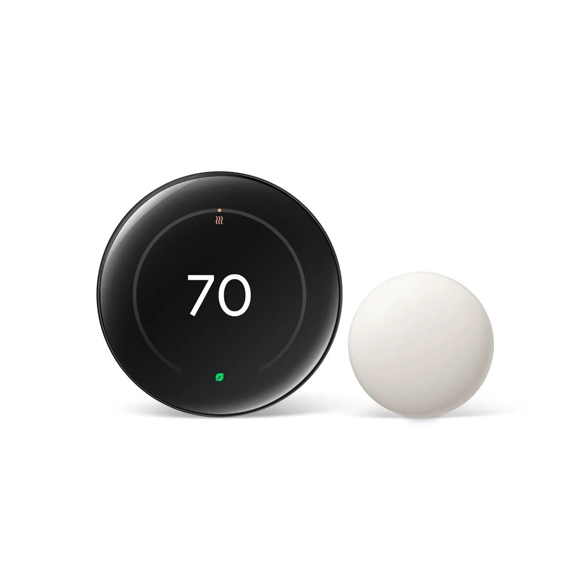 Google Google Nest Learning Thermostat (4th Gen, 2024) with Nest Temperature Sensor - Polished Obsidian — product photo