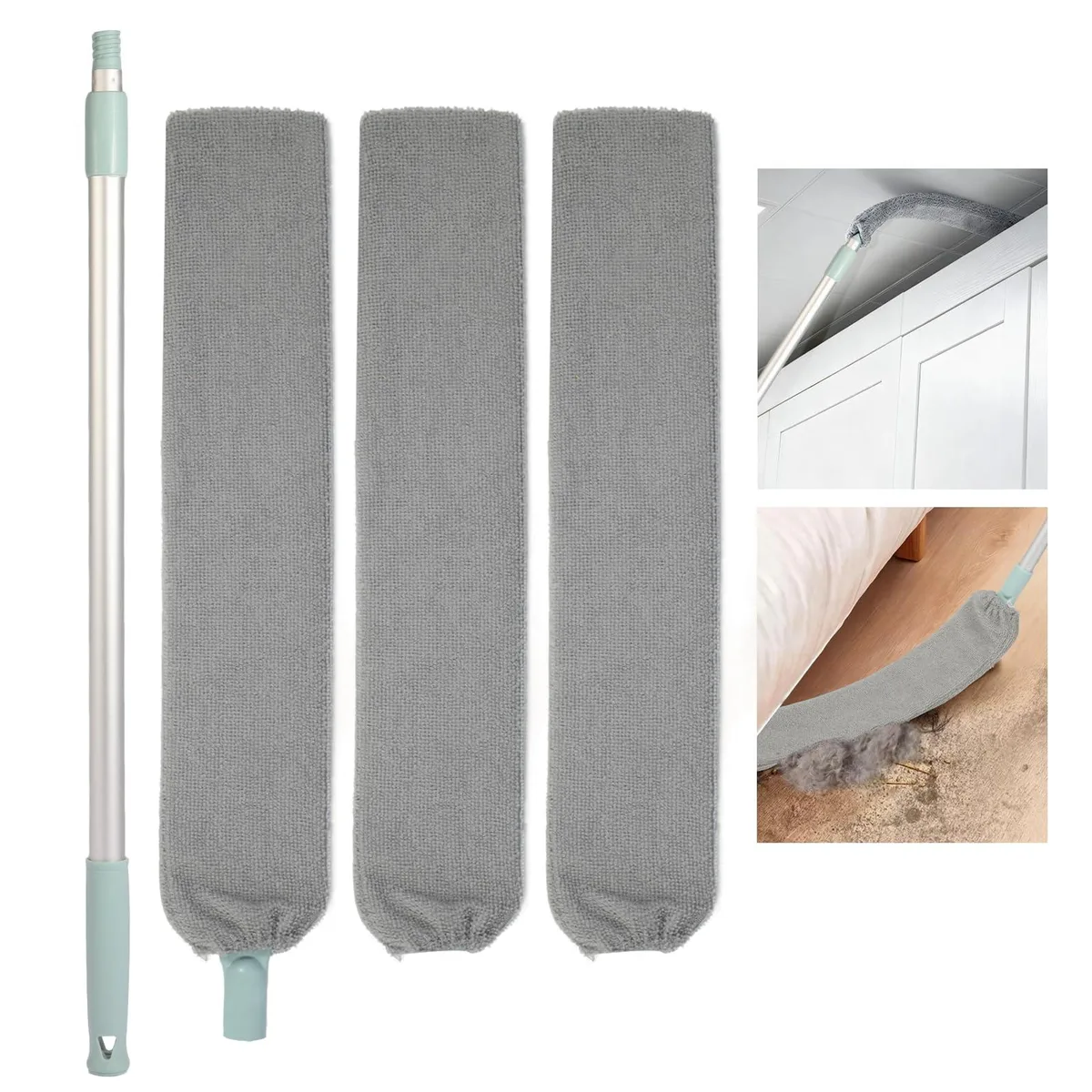  Retractable Gap Dust Cleaner Long Handle 3 Washable Microfiber Cloths 0.24 kg — product photo