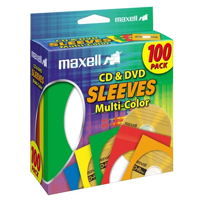 maxell maxell 190132 CD DVD sleeves 100 pack dvd accessory — product photo