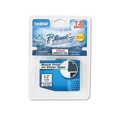  Brother BRTTZE131 Label Tape 12mm 8m Black on Clear — product photo