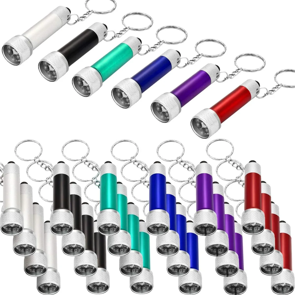 lelisten lelisten Mini LED Flashlight Keychain 30 Pack 6 Colors 70x18mm — product photo