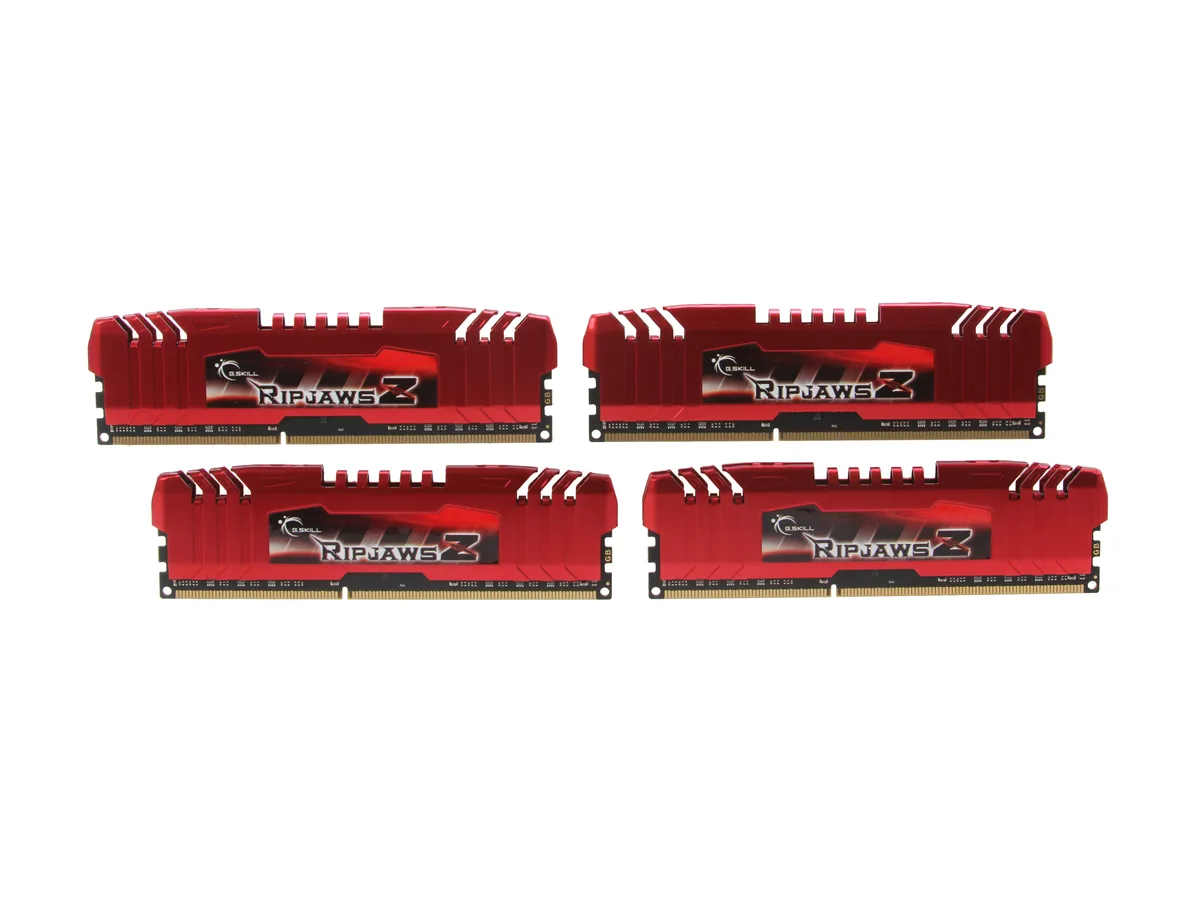 G.SKILL G.SKILL F3-14900CL10Q-32GBZL 32GB (4×8GB) DDR3 1866 CL10 desktop RAM — product photo