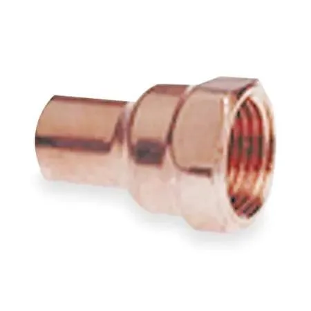 Copper trap adapter with male tube and female threaded ends