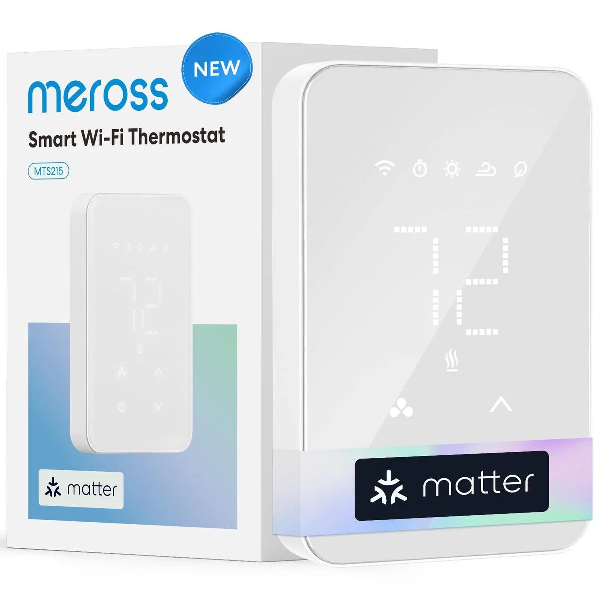  Meross MTS215 Matter Smart Thermostat for Electric Baseboard Heater — product photo