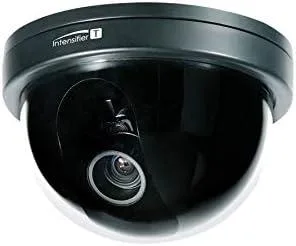 White dome camera with adjustable varifocal lens and three-axis mount