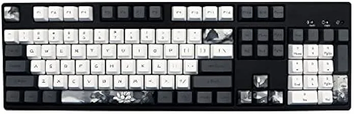 TAURKENAM TAURKENAM Ink Lotus 140-Key PBT Dye-Sub Keycap Set OEM Profile 6.25u Spacebar — product photo