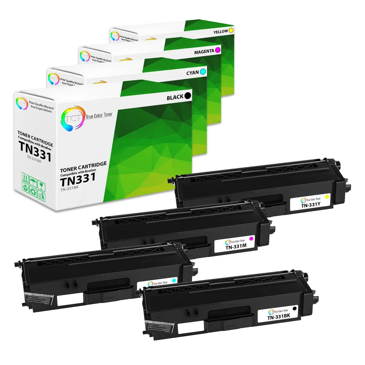True Color Toner True Color Toner TN331 4 Pack Toner Cartridges 2500/1500 Pages — product photo