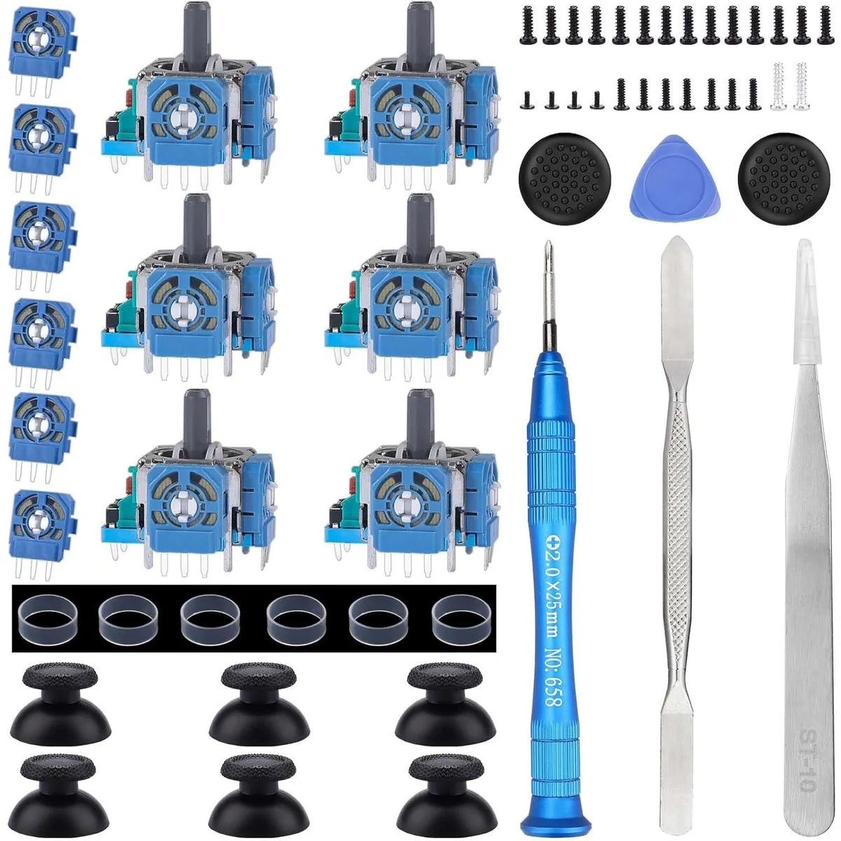 Werleo Werleo 6 Pack Analog 3D Joysticks PS5 Repair Kit Black — product photo