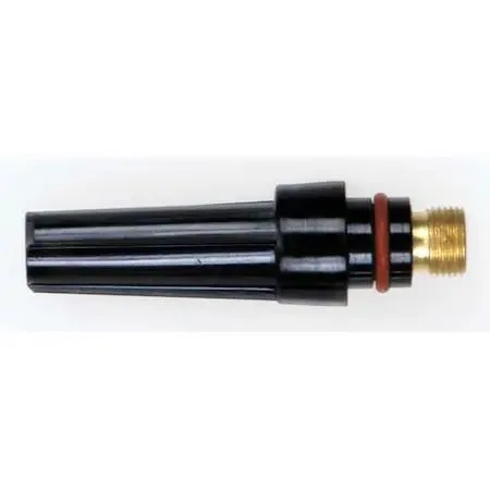 Two small metal back caps for TIG torch, medium size, brushed finish