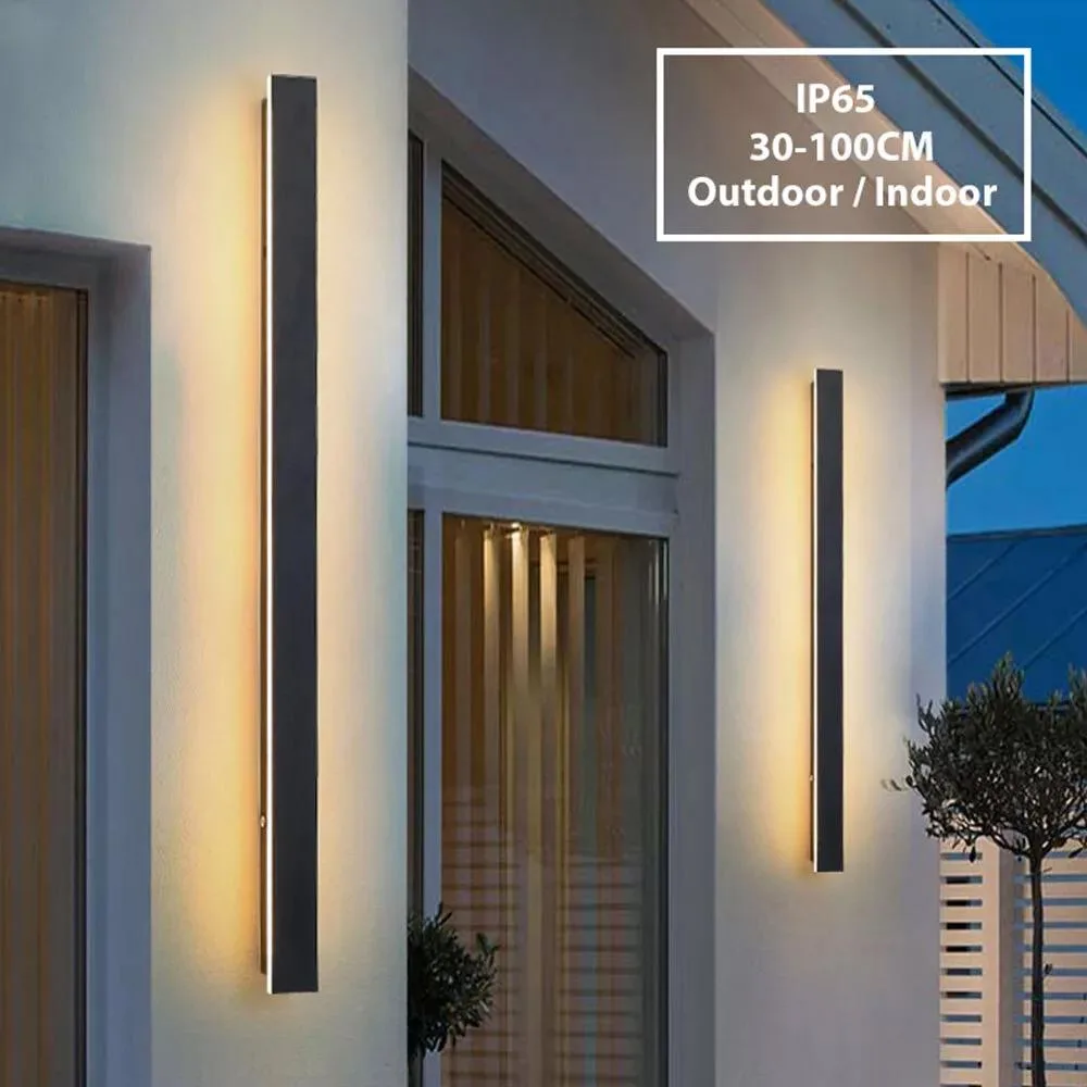 NShi NShi 39.4" LED Wall Light 100cm Black IP65 32W 3000K — product photo