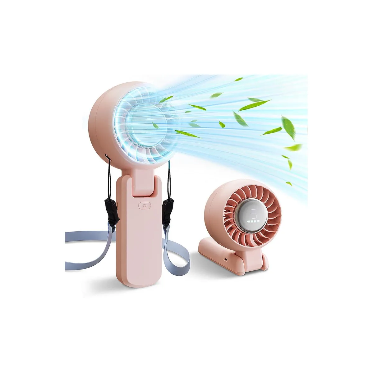  H20 3-in-1 Foldable Outdoor Fan 194° 5 Speed 3600mAh Pink — product photo