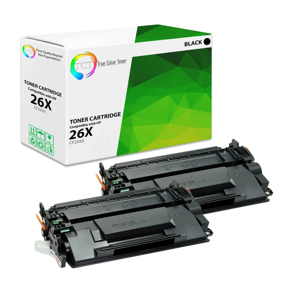 True Color Toner True Color Toner 26X CF226X Black High Yield Toner Cartridge 2 Pack — product photo