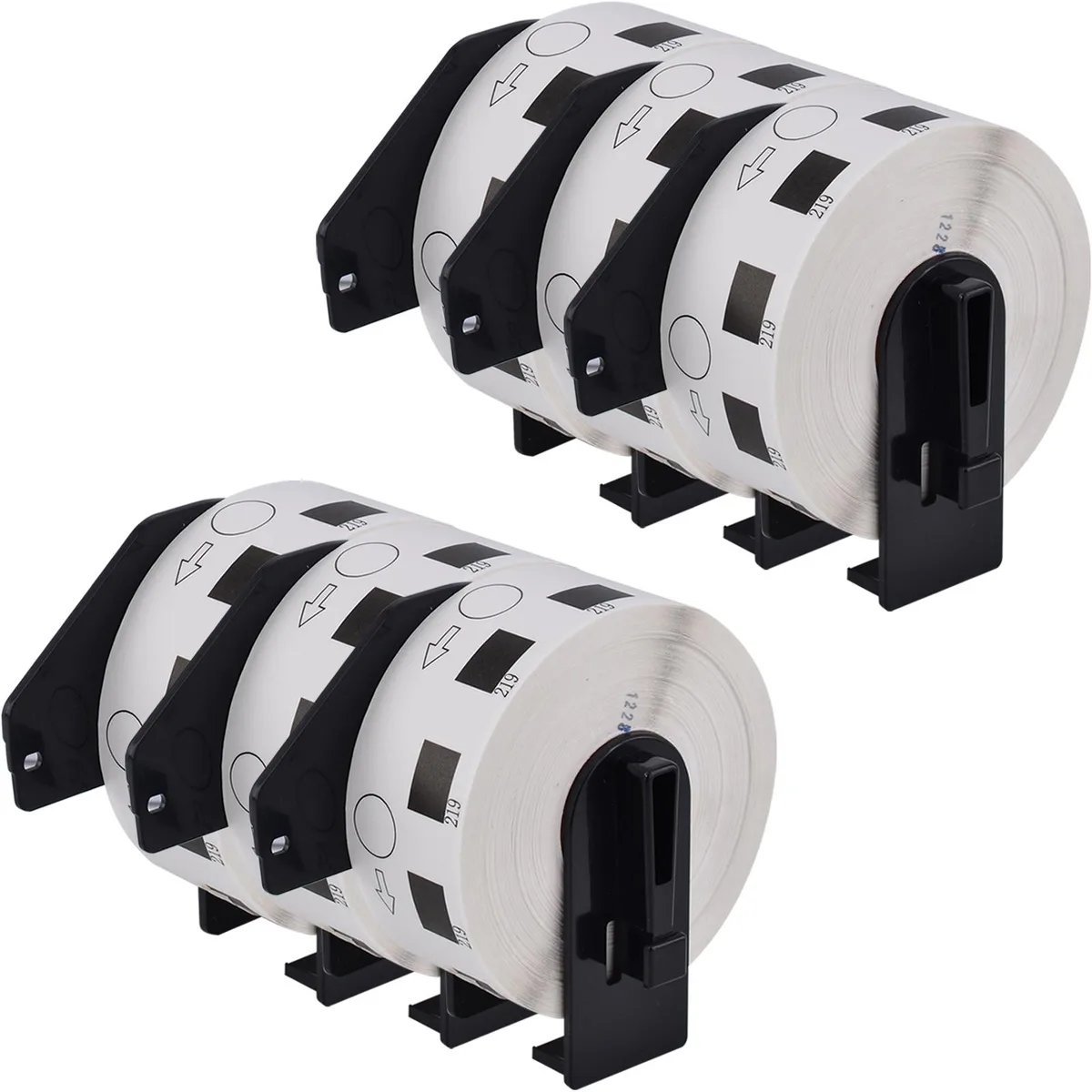 GREENCYCLE GREENCYCLE DK-1219 12mm Round Labels 6 Rolls 1200/Roll — product photo