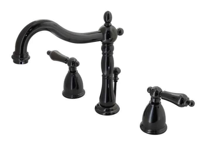 KINGSTON BRASS KINGSTON BRASS NB1970AL Water Onyx widespread lavatory faucet Black Nickel — product photo
