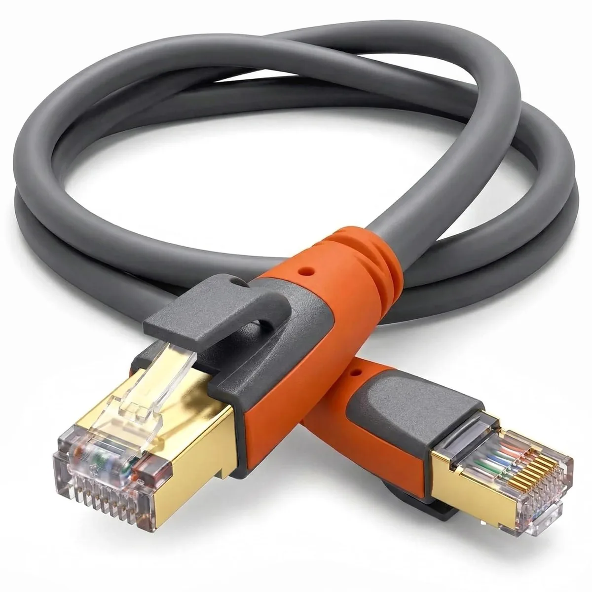 BFKK BFKK Cat 8 Ethernet Cable 10ft 40Gbps 2000MHz 26AWG Shielded Outdoor Indoor — product photo