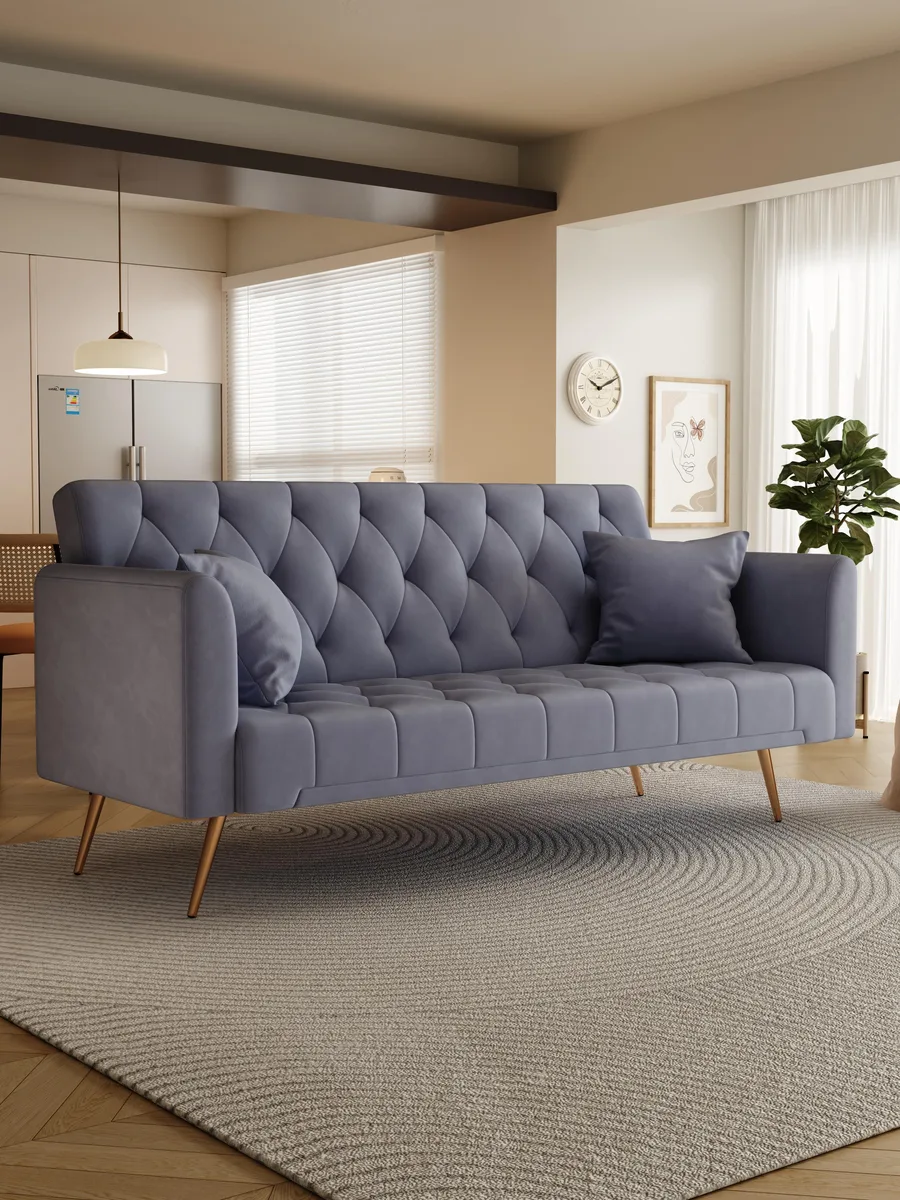 tuphen tuphen 71-inch Convertible Love Seat Sofa Grey Velvet — product photo