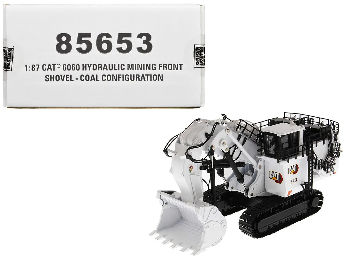 DieCast Masters DieCast Masters CAT 6060 Hydraulic Mining Front Shovel Coal Configuration White 1/87 Scale Hobby Collectible — product photo