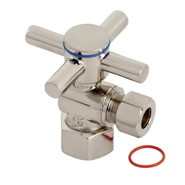 KINGSTON BRASS KINGSTON BRASS Concord Quarter Turn Angle Stop Valve Brushed Nickel 43108 — product photo