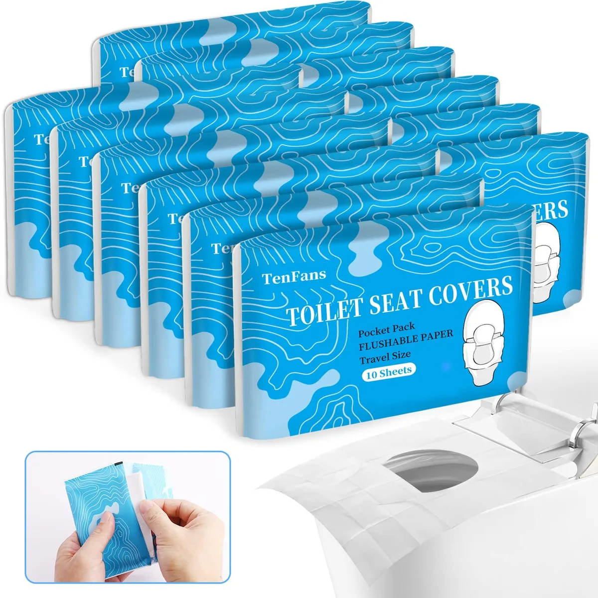 Pack of 120 flushable biodegradable toilet seat covers