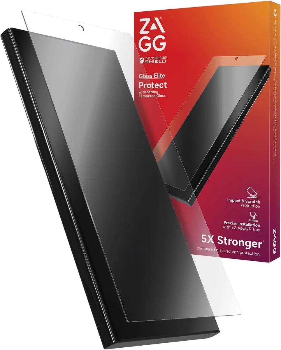 Clear tempered glass screen protector with installation tray