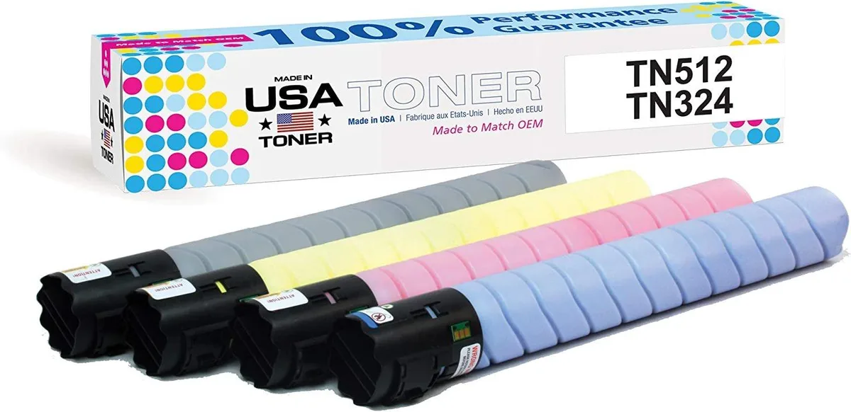 MADE IN USA TONER MADE IN USA TONER Compatible 4-Pack for Konica Minolta bizhub C258/308/368/454/554/e (TN-324/512) — product photo