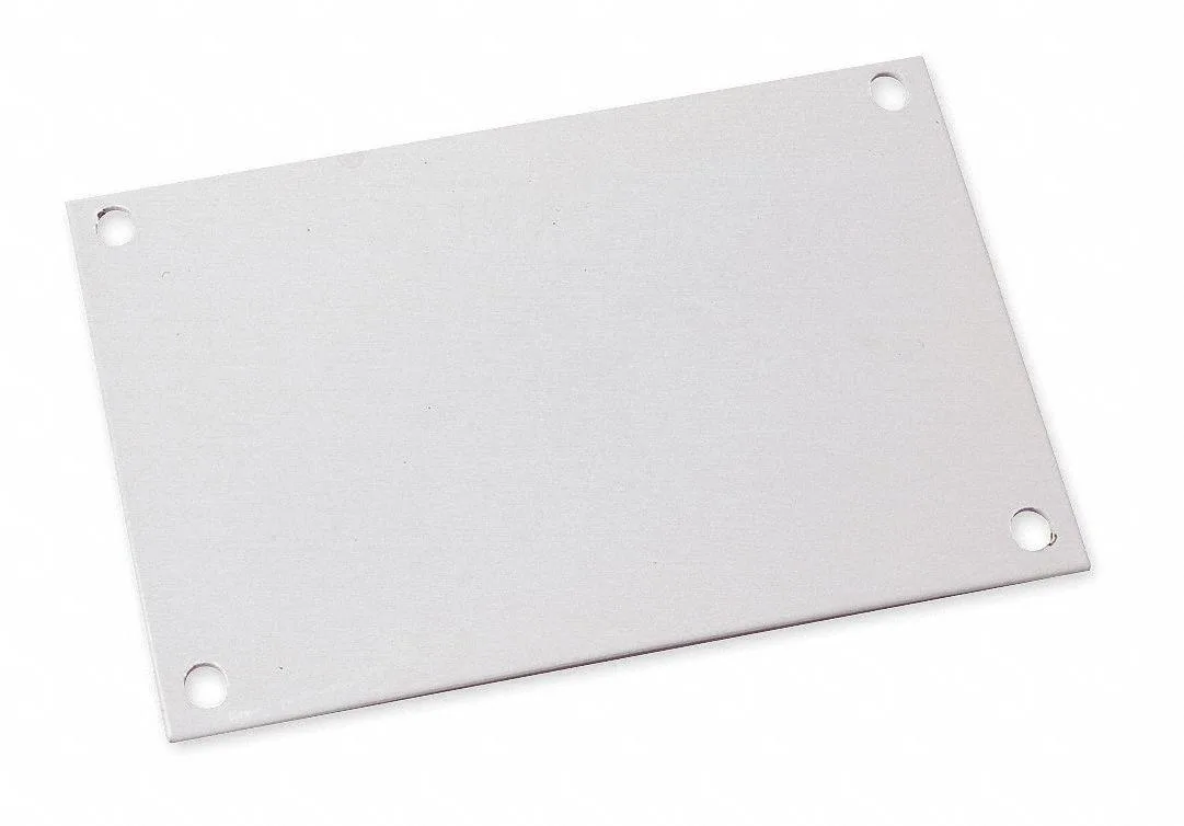 Flat steel interior panel with polyester powder finish, fourteen gang openings, 6.25 by 4.25 inches