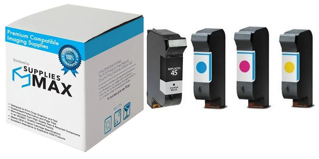 SuppliesMax SuppliesMax Remanufactured Inkjet Combo Pack HP 51645A/51640CMY (BK/C/M/Y) — product photo